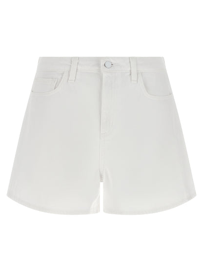 L'Agence White Cotton Bermuda Shorts