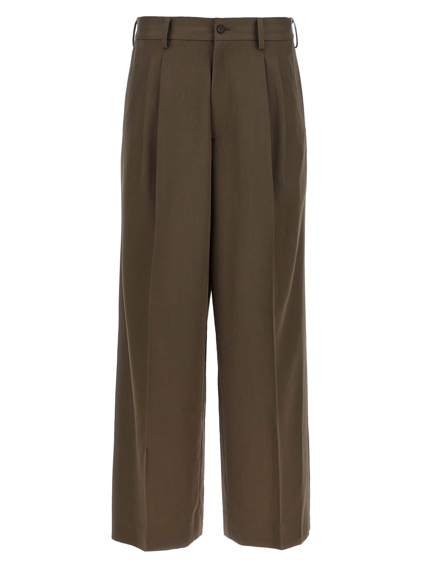 SSSTEIN Brown Wool Casual Pants