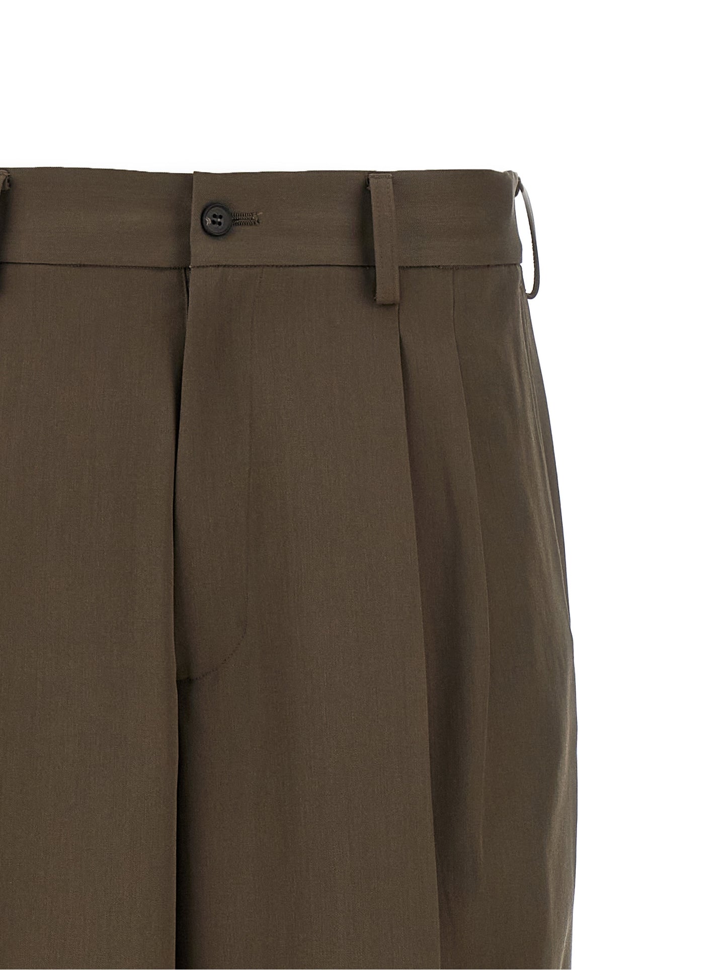SSSTEIN Brown Wool Casual Pants
