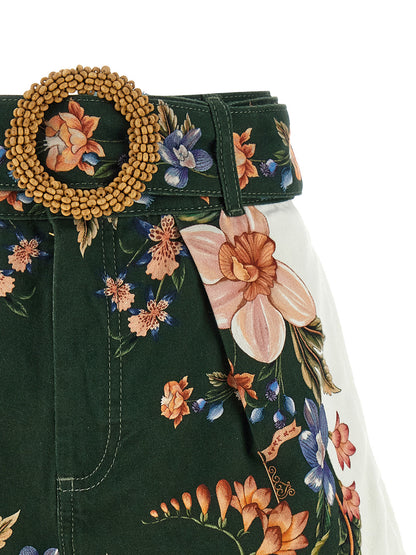 FARM RIO Bicolor Linen Bermuda Shorts