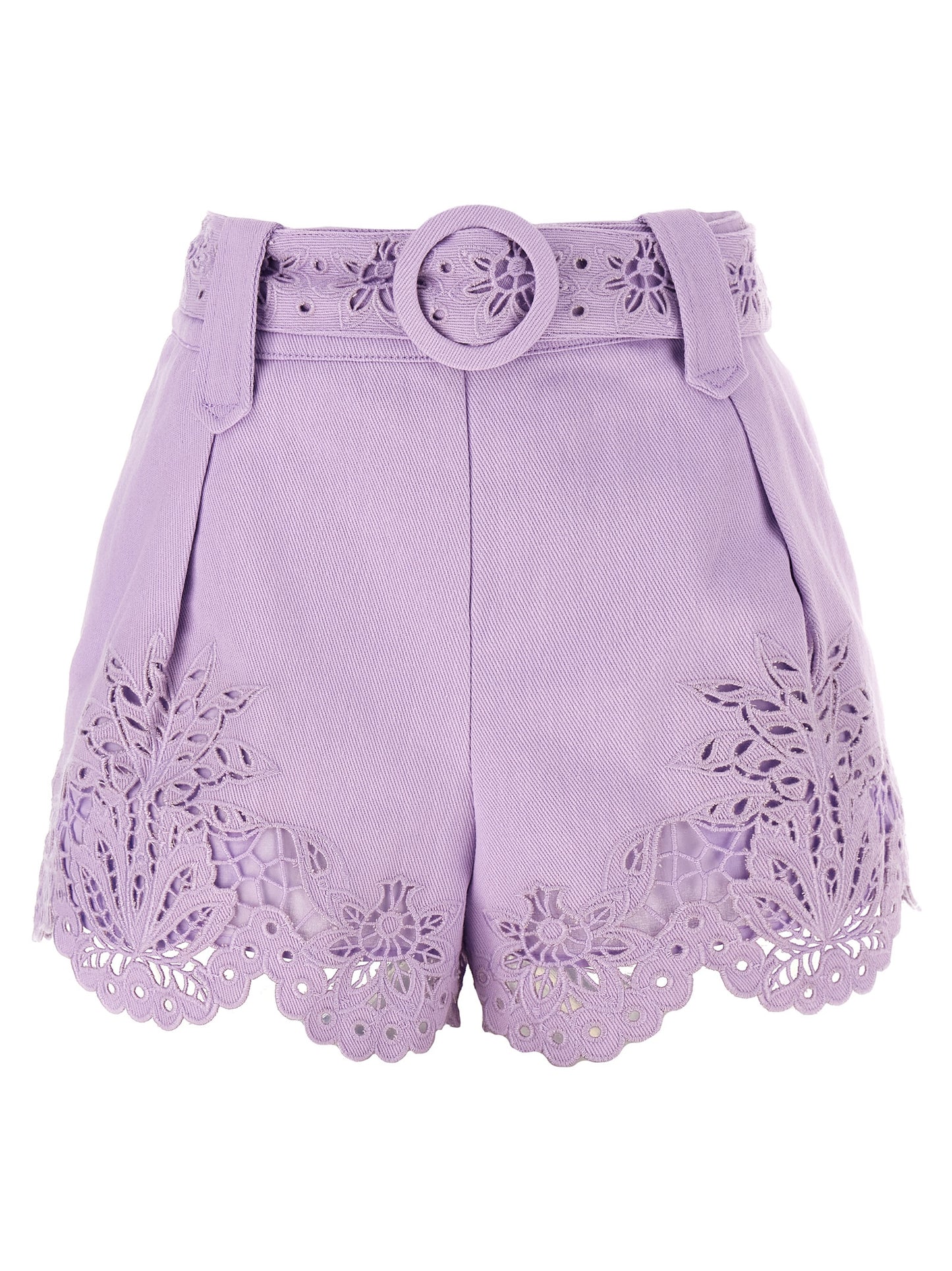 FARM RIO Purple Linen Bermuda Shorts