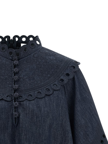 Zimmermann Blue Cotton Blouse