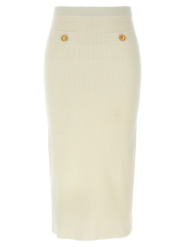Alessandra Rich White Wool Midi Skirt
