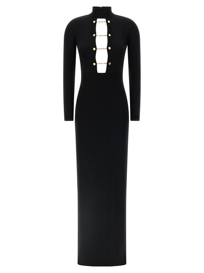 Elisabetta Franchi Black Viscose Long Dress