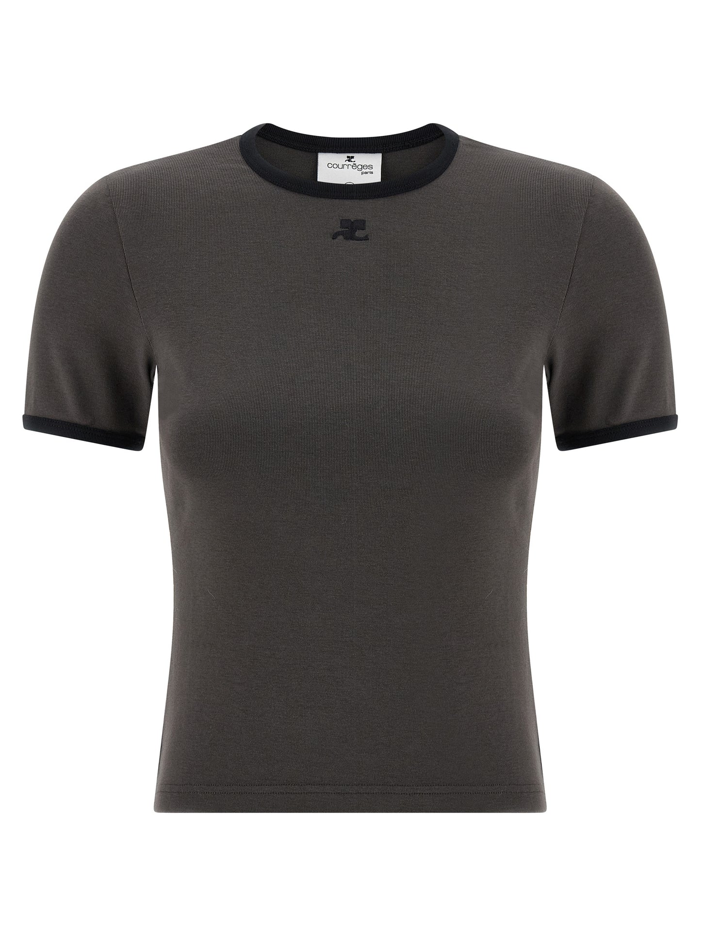 Courrèges Gray Cotton T-Shirt