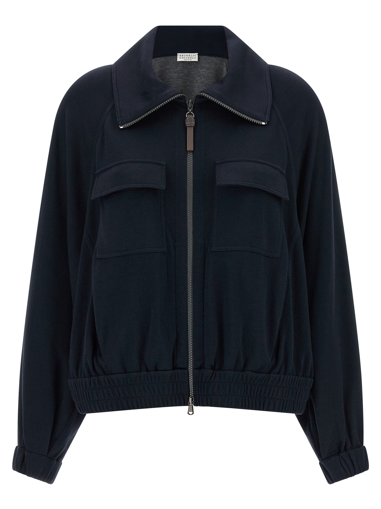 Brunello Cucinelli Blue Cotton Bomber