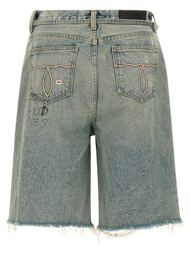 PALY Blue Cotton Bermuda Shorts