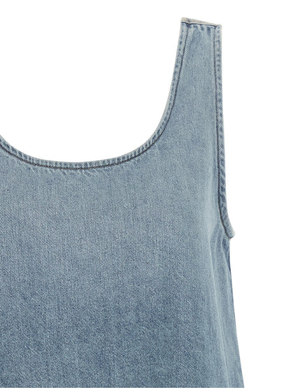 Ganni Blue Organic Cotton Short Dress