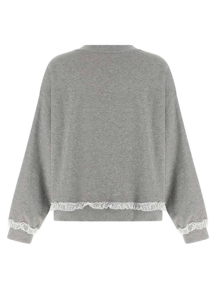 Ganni Gray Organic Cotton Sweatshirt