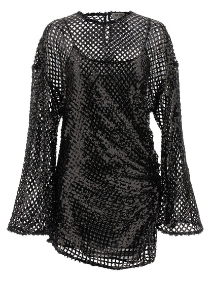 The Attico Black Polyester Short Dress