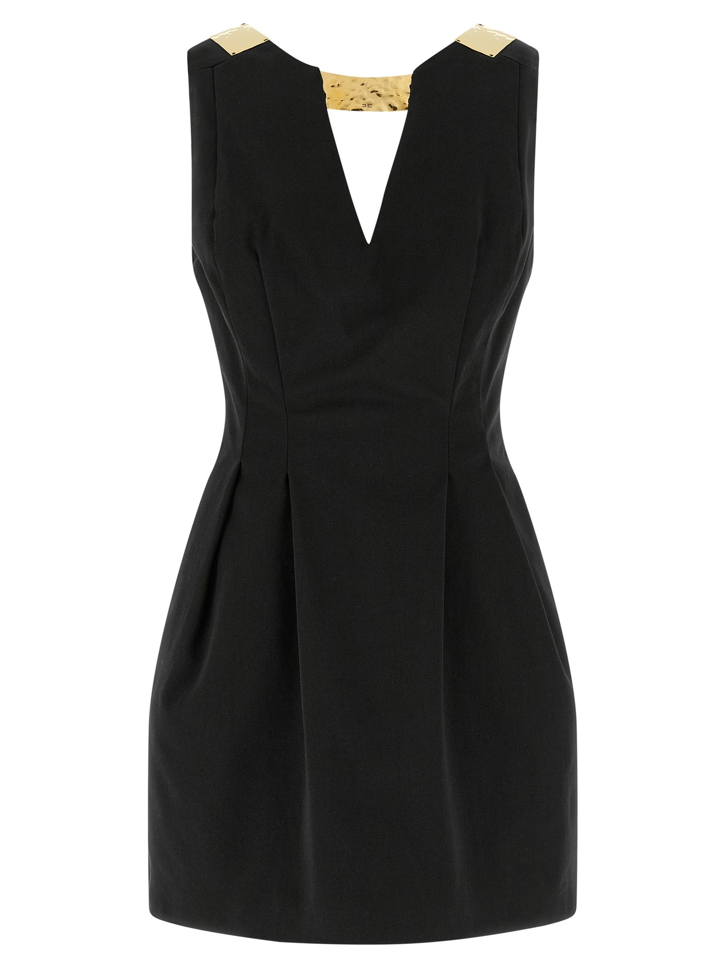 Elisabetta Franchi Black Cotton Short Dress