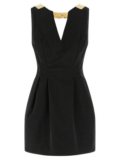 Elisabetta Franchi Black Cotton Short Dress