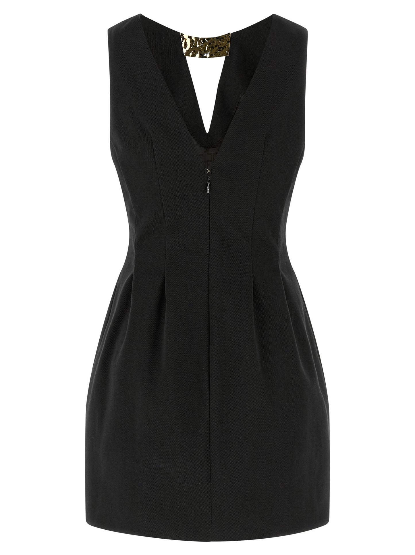 Elisabetta Franchi Black Cotton Short Dress