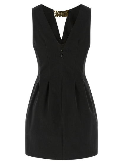 Elisabetta Franchi Black Cotton Short Dress