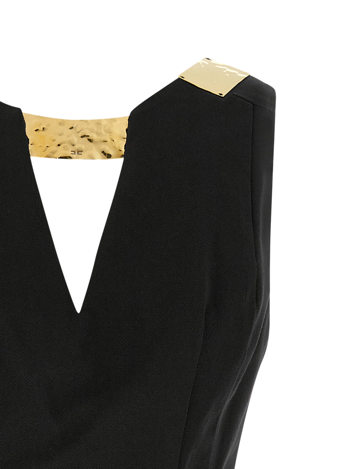 Elisabetta Franchi Black Cotton Short Dress