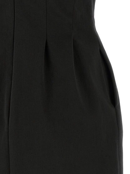 Elisabetta Franchi Black Cotton Short Dress