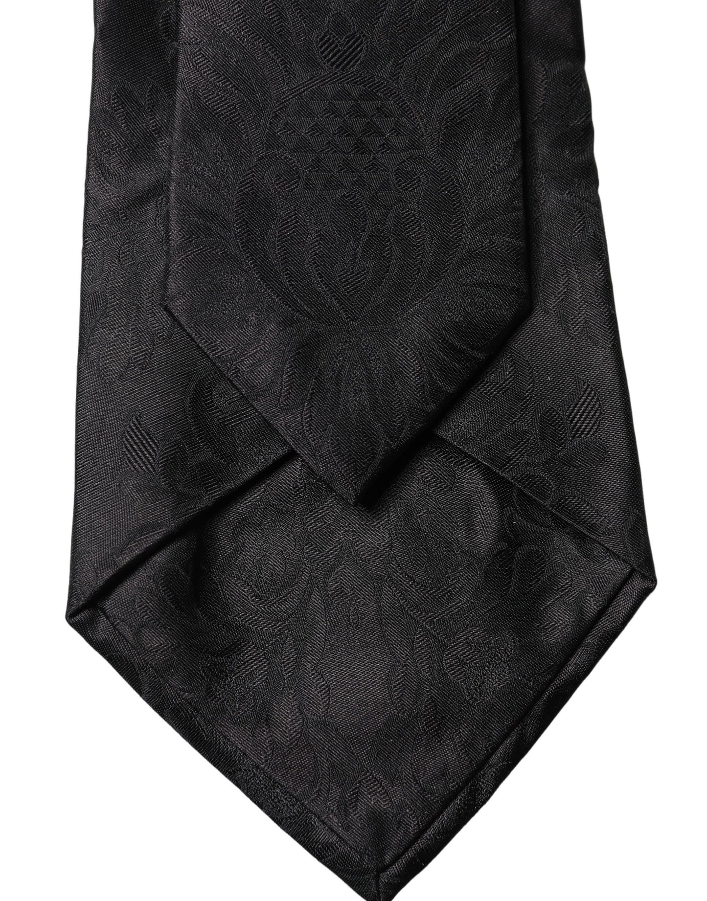 Cravate en soie tissée noire Paisley réglable pour femme Dolce & Gabbana