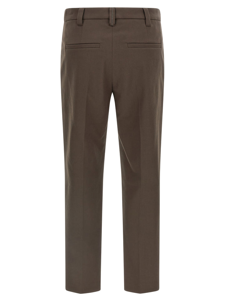 Brunello Cucinelli Brown Cotton Casual Pants