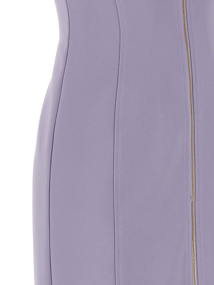 Elisabetta Franchi Purple Polyester Midi Dress