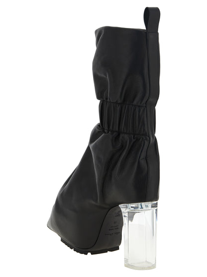 Rick Owens Black Calfskin Ankle Boots