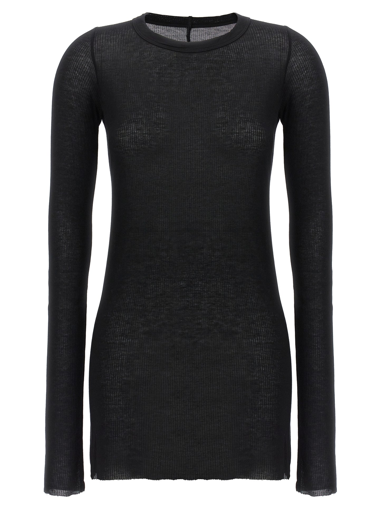 Rick Owens Black Viscose Long Sleeve T-Shirt