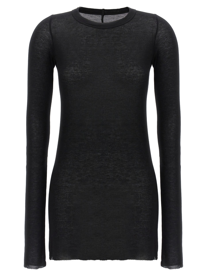 Rick Owens Black Viscose Long Sleeve T-Shirt