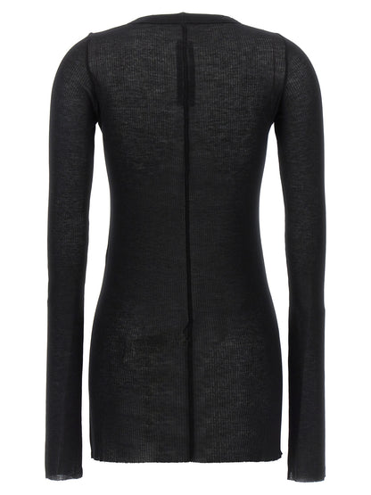 Rick Owens Black Viscose Long Sleeve T-Shirt