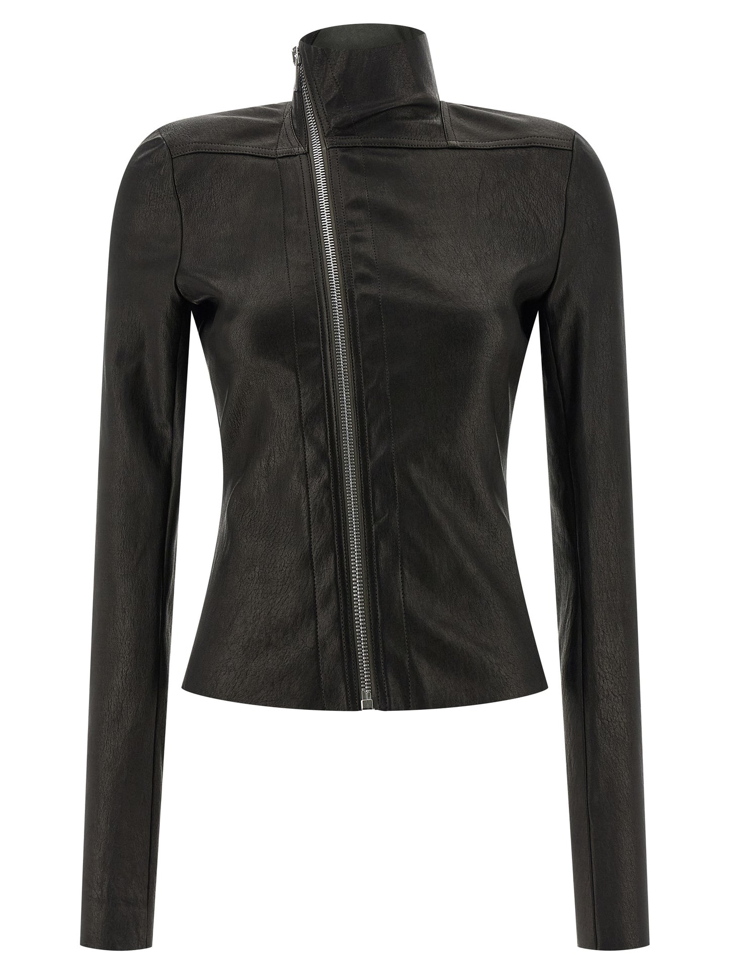 Rick Owens Black Lamb Leather Leather Jacket