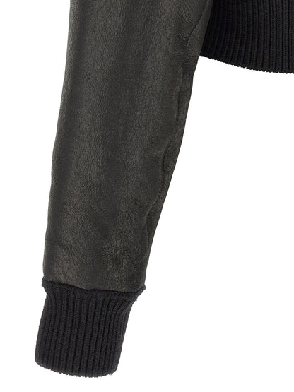 Rick Owens Black Lamb Fur Leather Jacket
