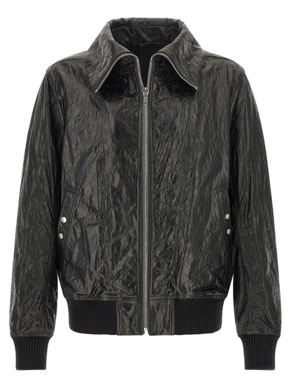 Rick Owens Black Lamb Leather Leather Jacket