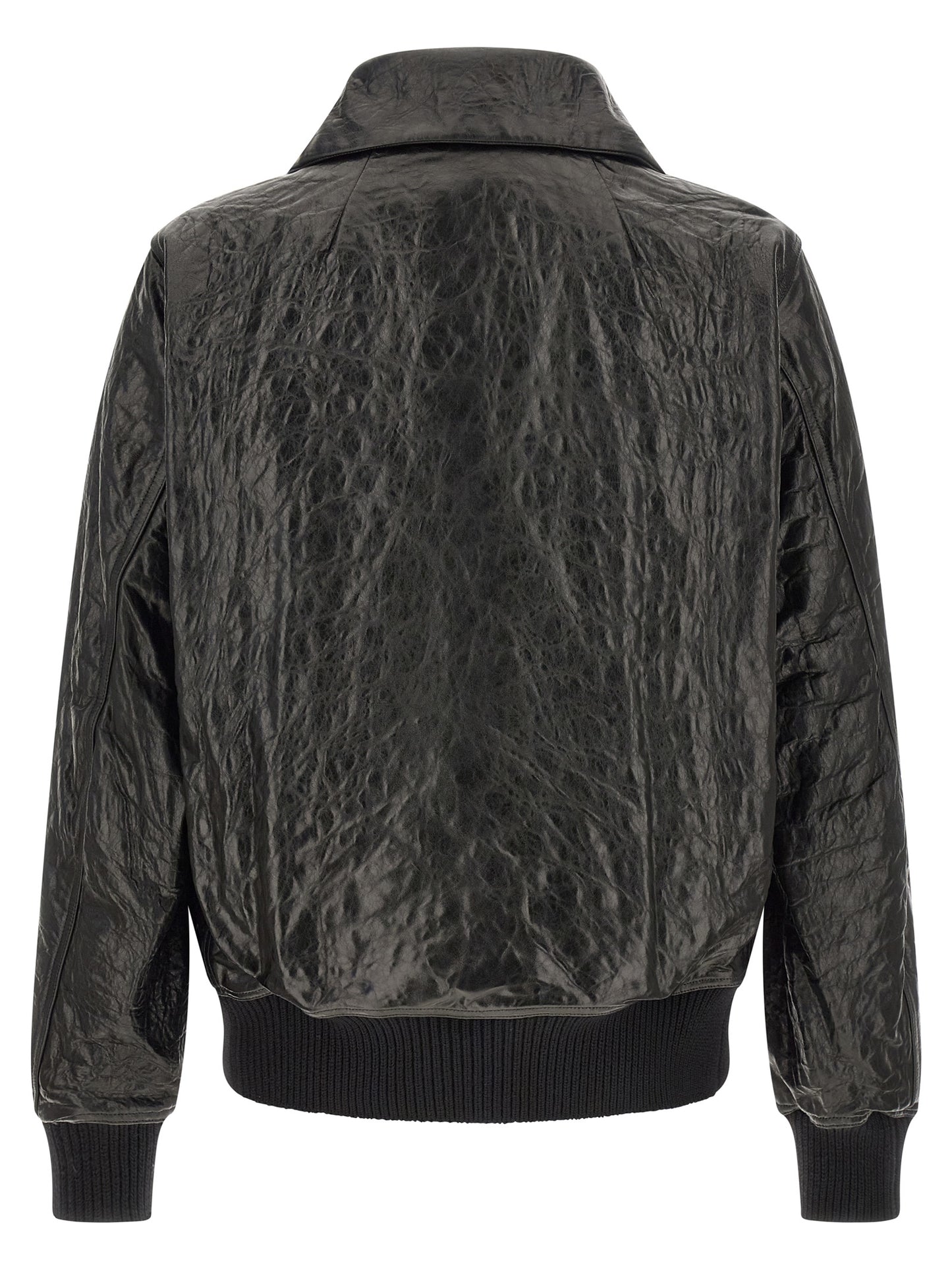 Rick Owens Black Lamb Leather Leather Jacket