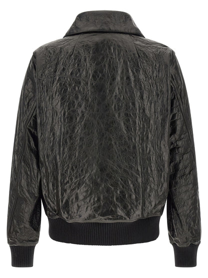 Rick Owens Black Lamb Leather Leather Jacket
