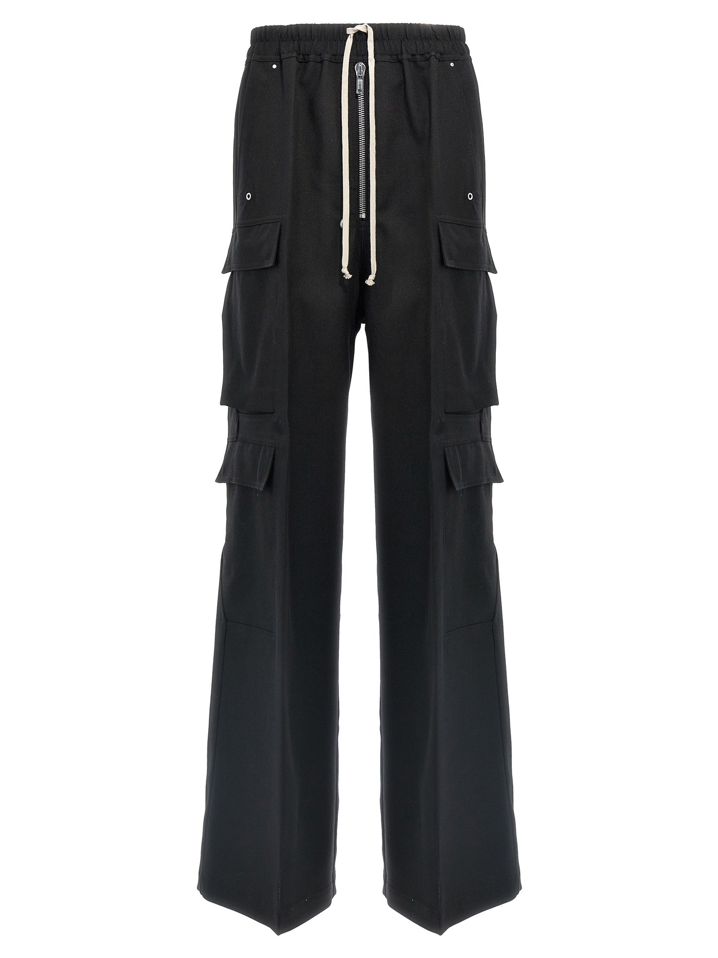 Rick Owens Black Wool Cargo Pants