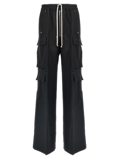Rick Owens Black Wool Cargo Pants