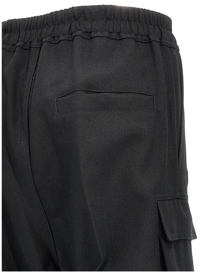 Rick Owens Black Wool Cargo Pants