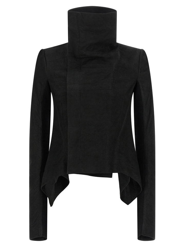 Rick Owens Black Lamb Leather Leather Jacket