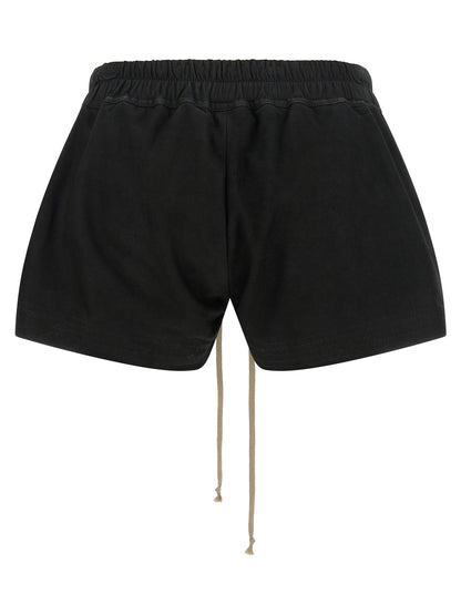 Rick Owens Black Lamb Leather Bermuda Shorts