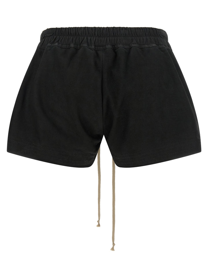 Rick Owens Black Lamb Leather Bermuda Shorts