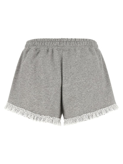 Ganni Gray Organic Cotton Bermuda Shorts