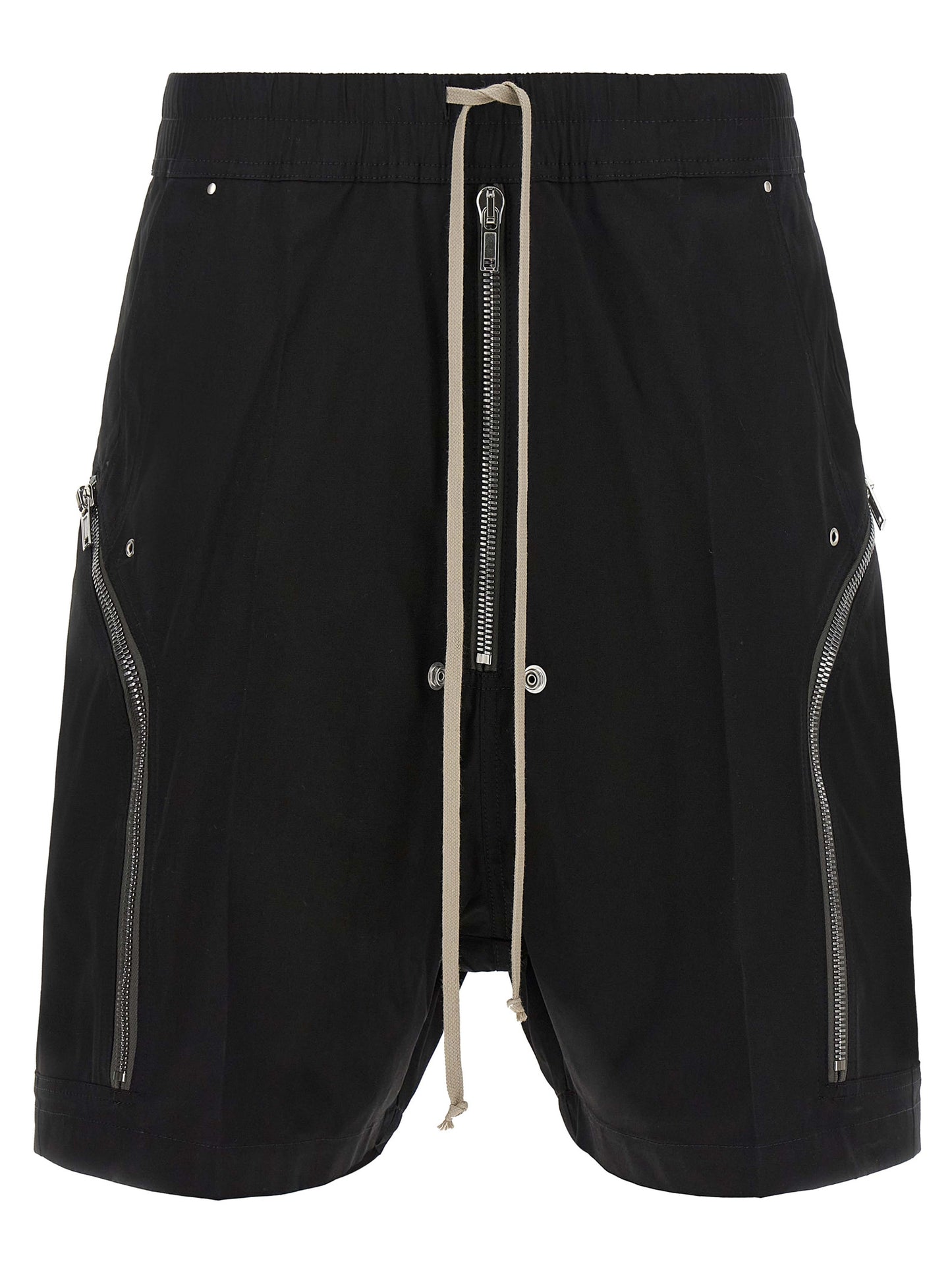 Rick Owens Black Cotton Bermuda Shorts