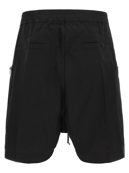 Rick Owens Black Cotton Bermuda Shorts
