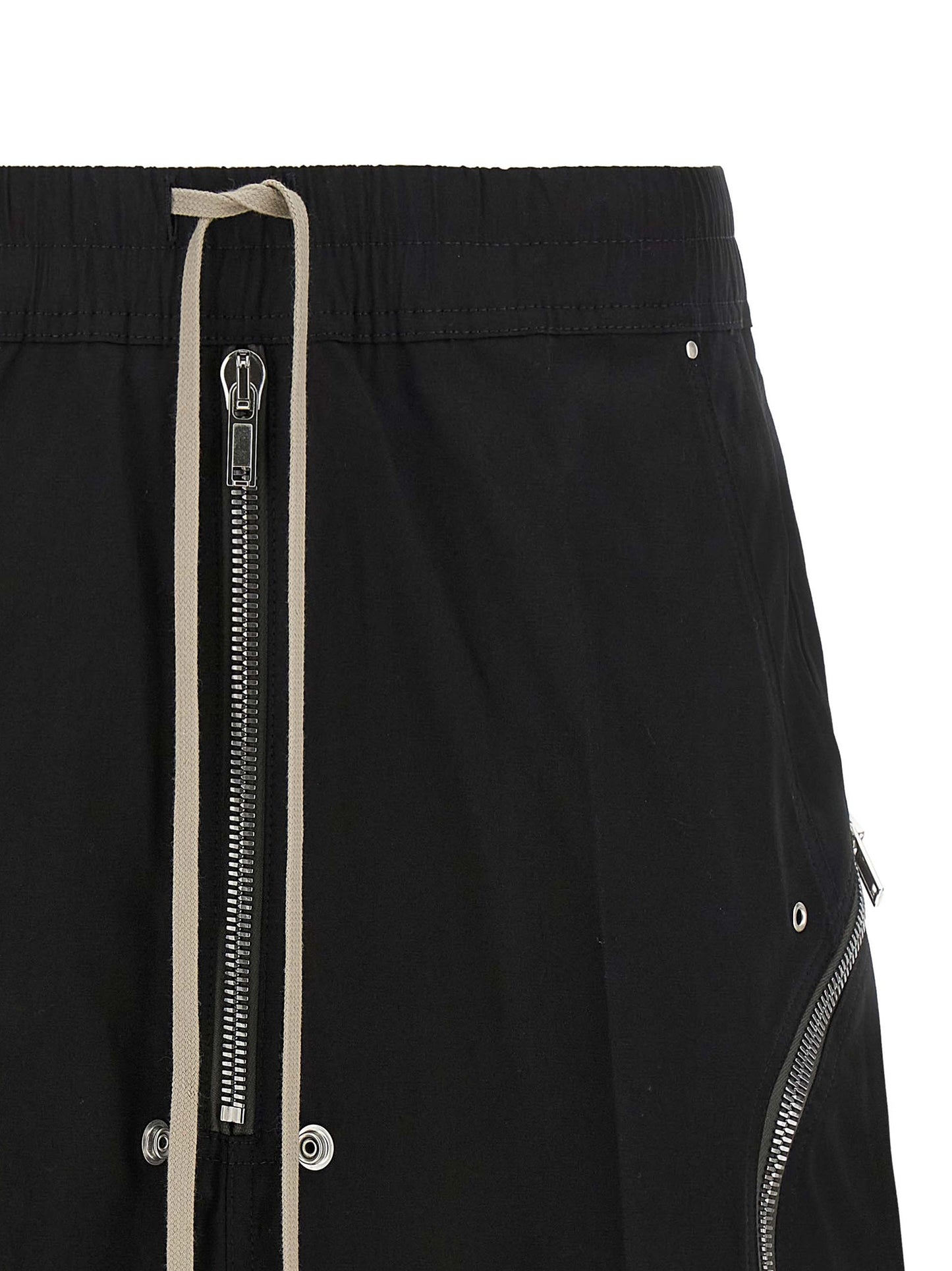 Rick Owens Black Cotton Bermuda Shorts
