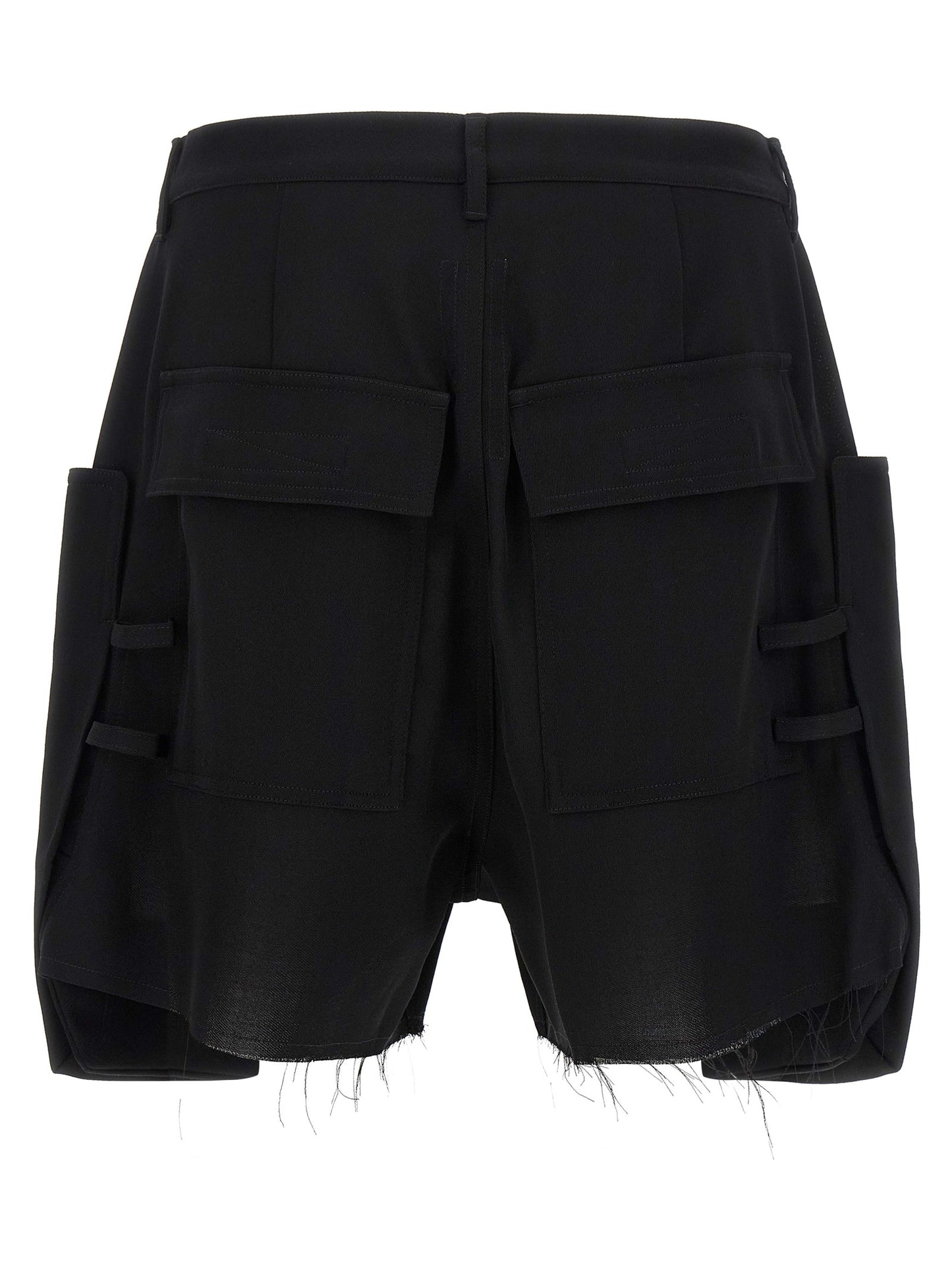 Rick Owens Black Wool Bermuda Shorts