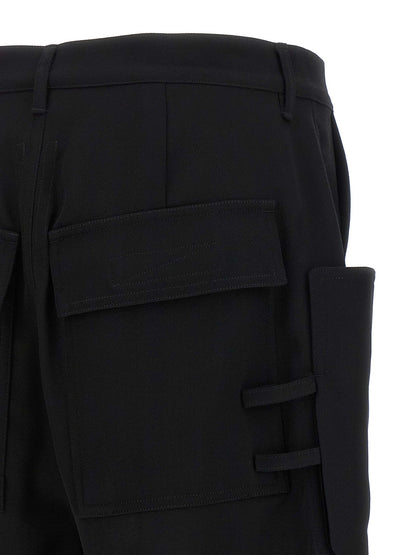 Rick Owens Black Wool Bermuda Shorts