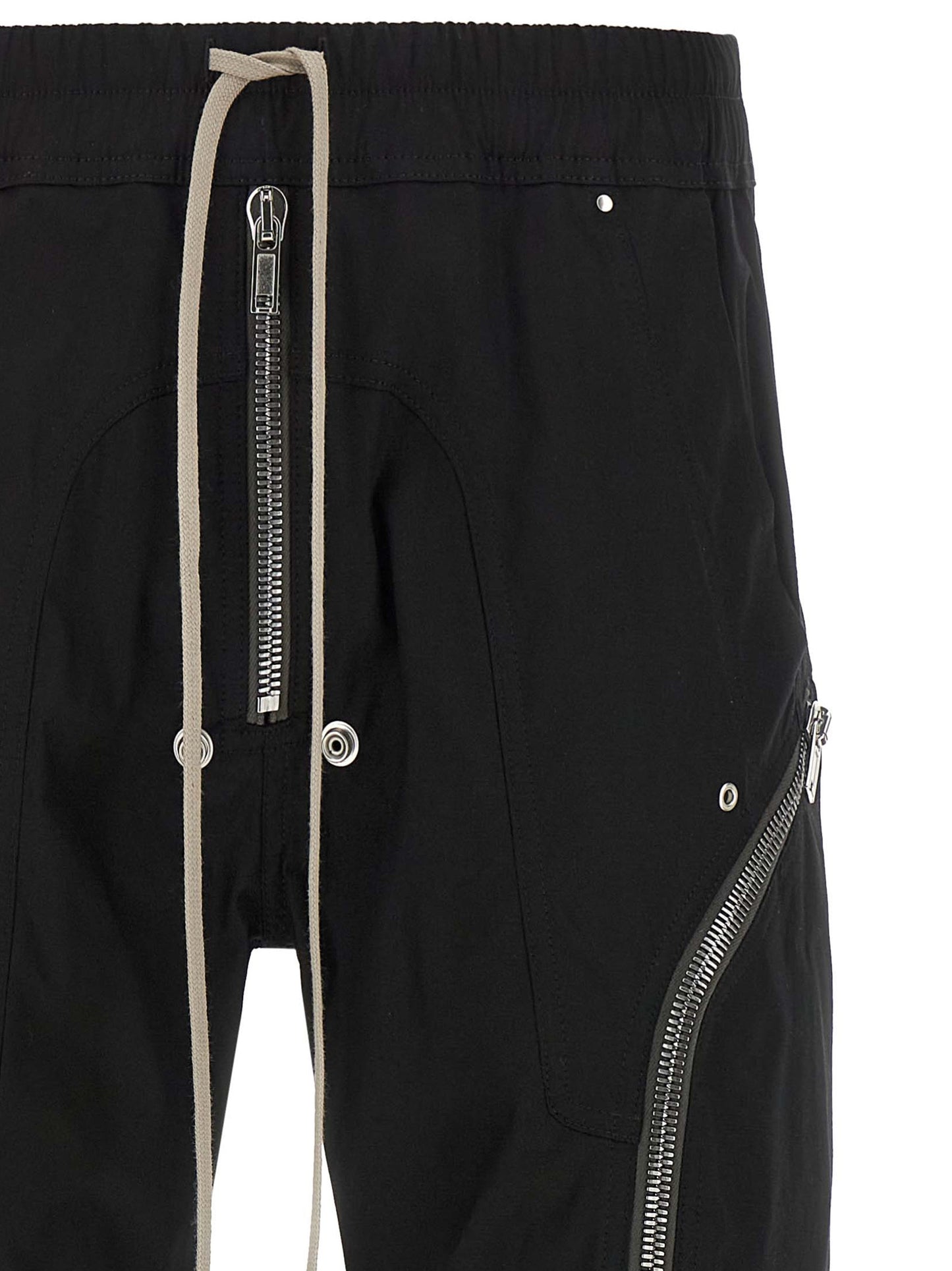 Rick Owens Black Cotton Cargo Pants