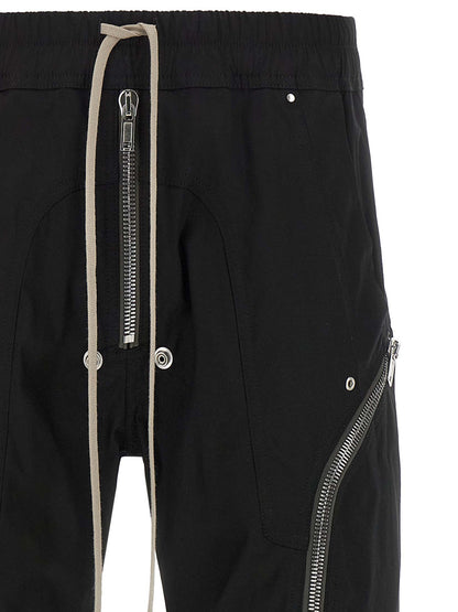 Rick Owens Black Cotton Cargo Pants