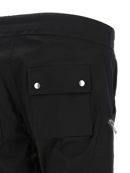 Rick Owens Black Cotton Cargo Pants