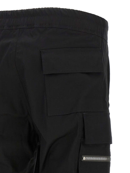 Rick Owens Black Cotton Cargo Pants