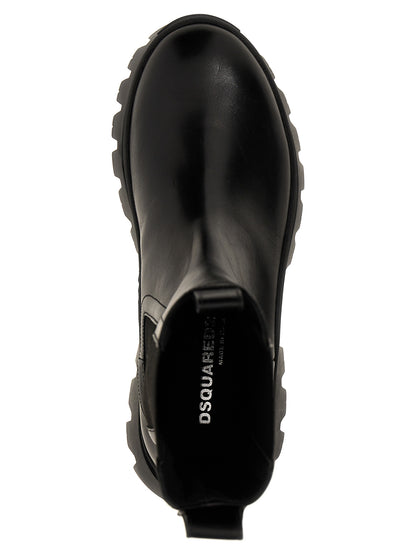 Dsquared² Black Calfskin Ankle Boots