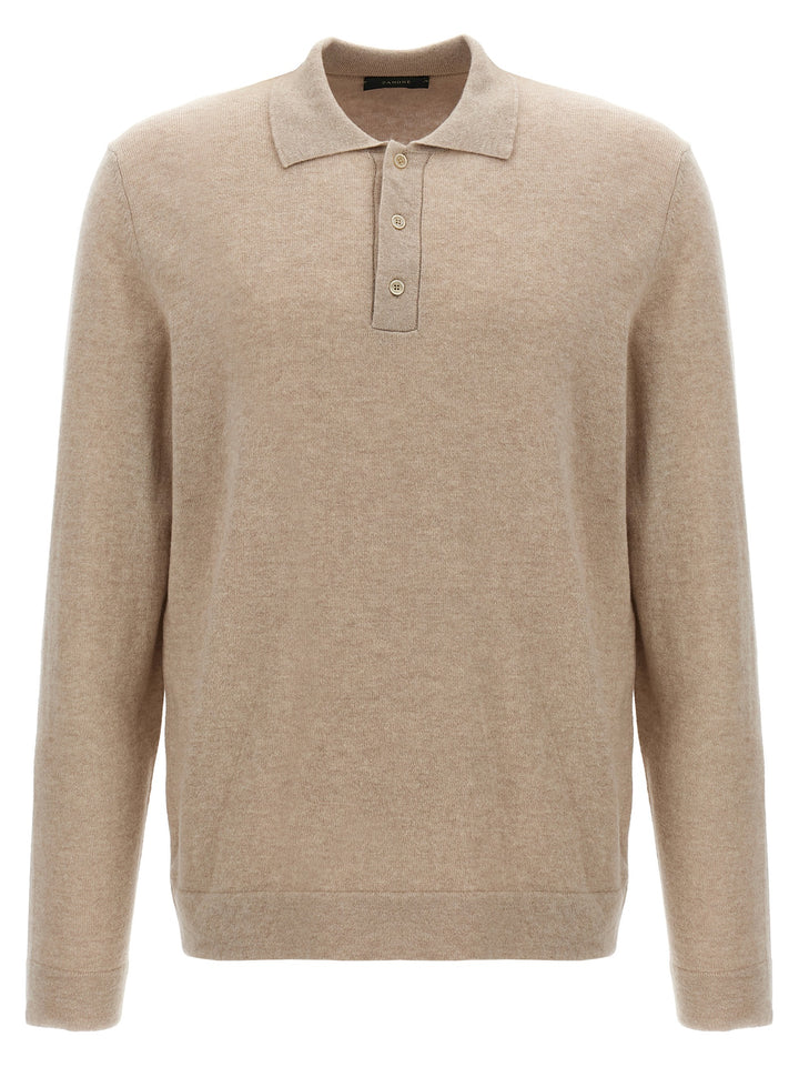 ZANONE Beige Virgin Wool Polo Shirt